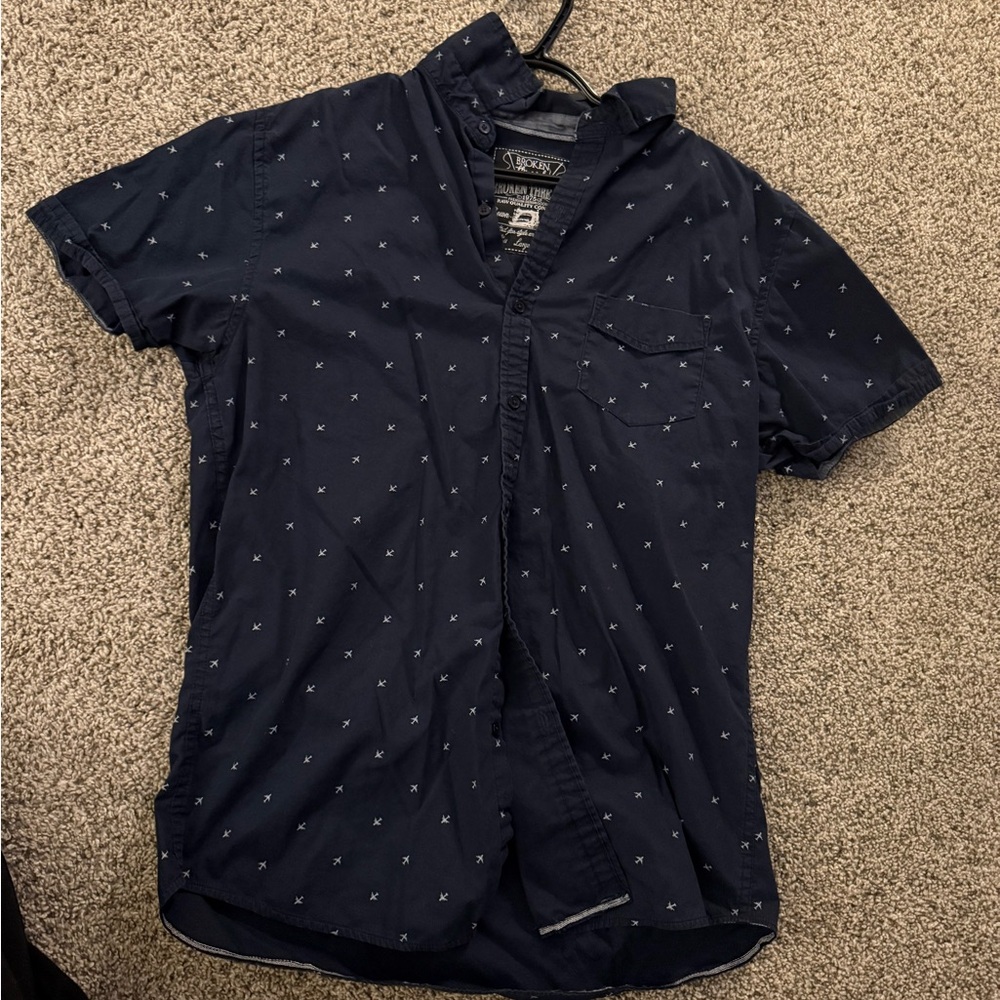 American Eagle Outfitters Blue Casual Button Down Shirt